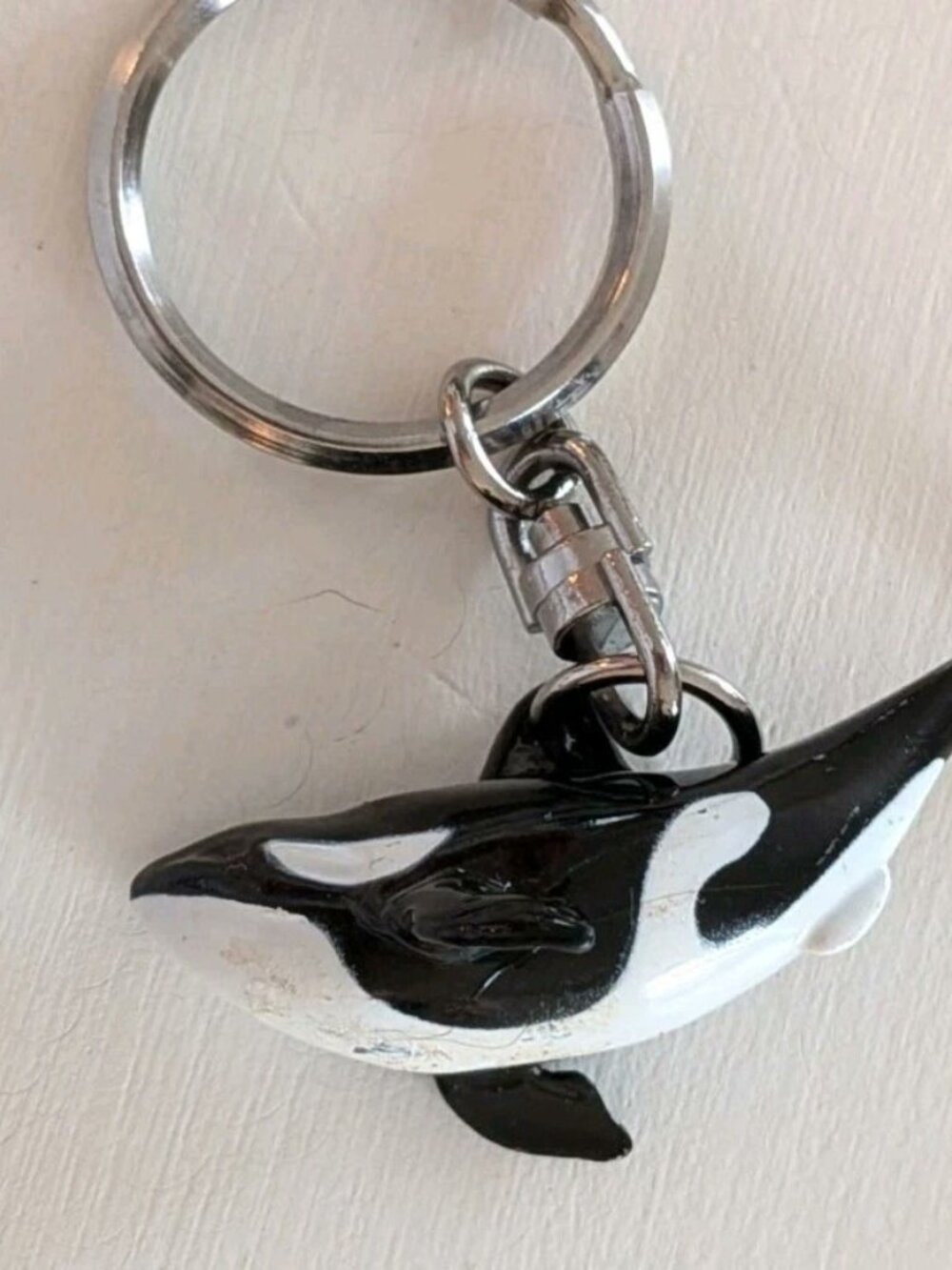 Orca 2 inch 3-D keychain black & white Killer Whale